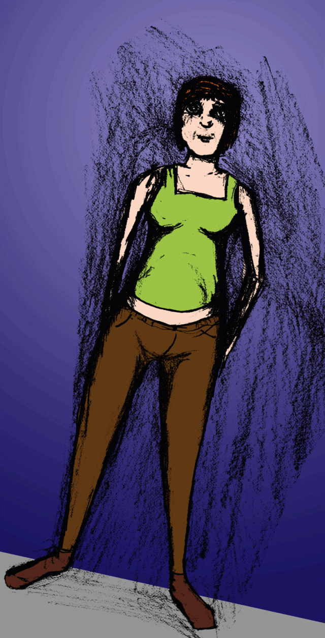 Laid back chic of 09 chewwing on some gum