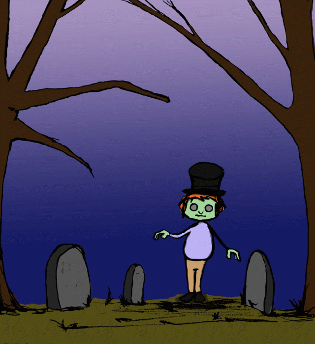 Zombie with a top hat