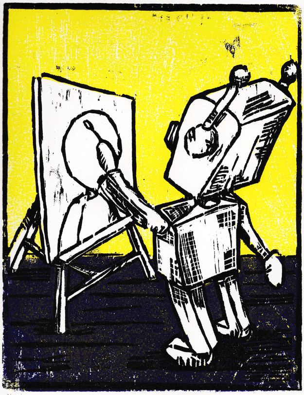 Robot Paints a human