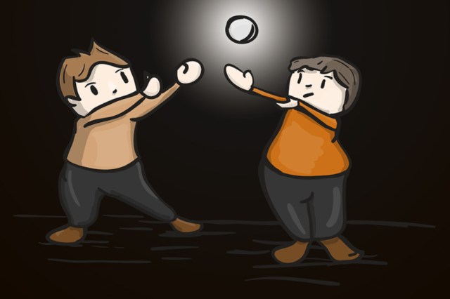 Both are trying to get the ball