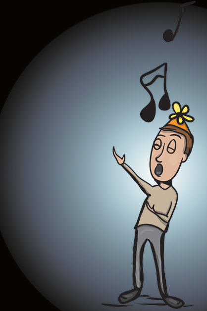 Singing his heart out