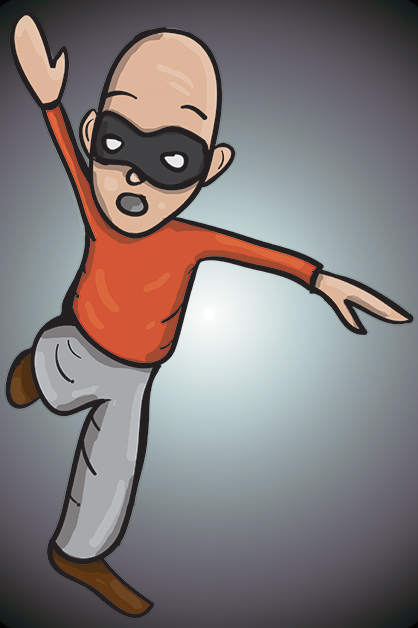 The bank robber runs