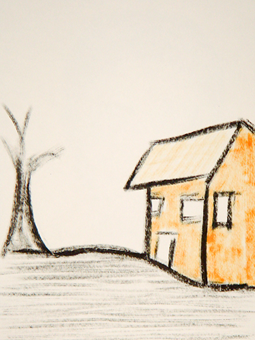 Just a house and a dead tree that's all