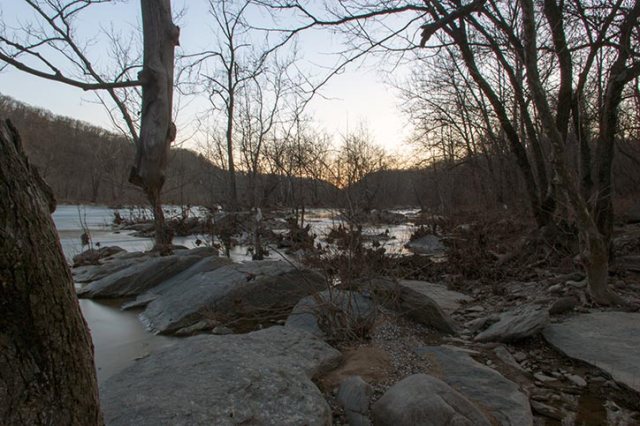 River and evening sky